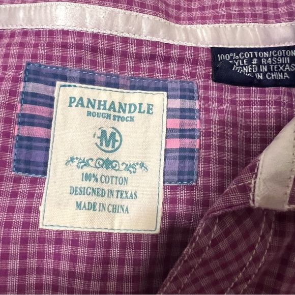 Panhandle Pearl Snap Shirt Check Western Long Sleeve 100% Cotton VISUAL photo - Picture 6 of 8